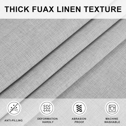 Hiasan Round Linen Tablecloth 50 Inch - Wrinkle and Stain Resistant Washable Polyester Fabric Table Cloth for Dining Room Kitchen Party, Light Grey