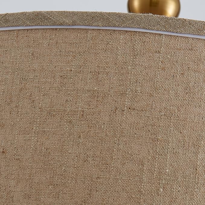 Shrine Lighting Drum Chandeliers, Farmhouse Style, Perfect Drum Pendant Light for Dining Room, D20'' x H7'', Adjustable Chains 59'', E26*3 Sockets, Beige Linen Fabric Lampshade & Gold Rod