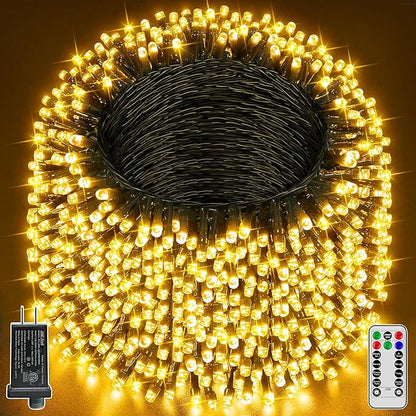 Guhope Christmas Lights 263FT 800 LED, Christmas Tree Light with 8 Lighting Modes, Outdoor Waterproof String Lights with Remote and Timer, Xmas Light for Holiday Decor (Warm White)