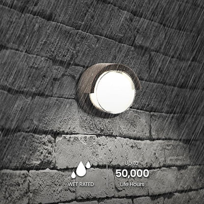 Feit Electric Outdoor LED Wall Sconce, Round Wall Mount Light Fixture, Dusk-to-Dawn, 5000K Daylight, Hardwired, Bronze Finish, Polycarbonate Lens, 50,000-Hour Lifetime, S5RWM/850/DD/BZ