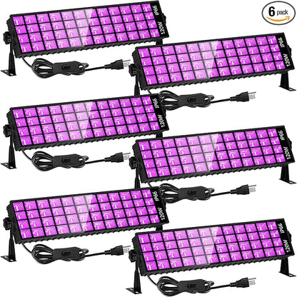 Upgraded 120W LED Black Light Bar, Premium LED Blacklight Flood Light with Plug+Switch+6ft Cord, Light Up 5000ft² Area, for Halloween Glow Fluorescent Party Bedroom Game Room Body Paint Stage