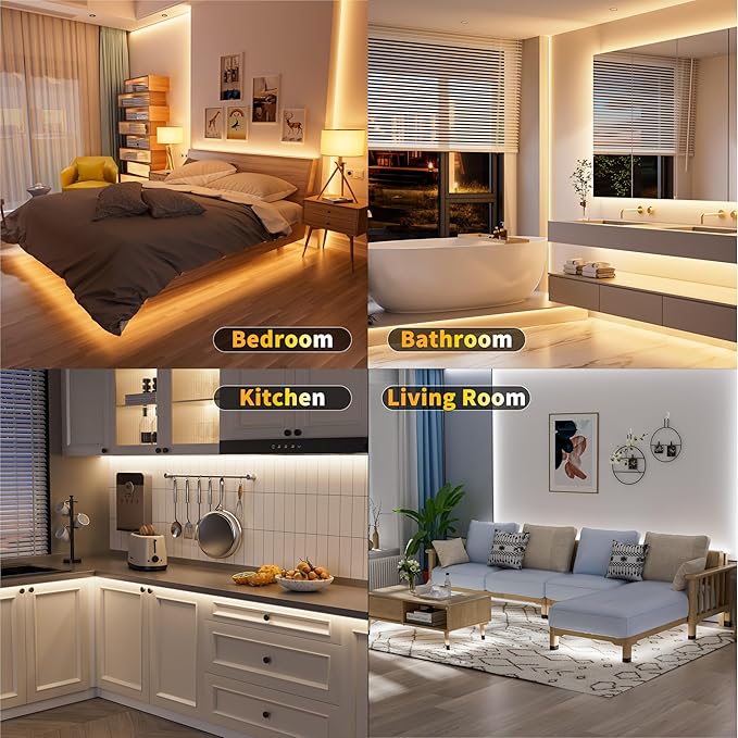 MIWISE CCT COB LED Strip Light Tunable White,20ft/6.1m Dimmable 2700K-6500K CRI90+ 24V LED Tape Light Kit,Compatible with Alexa/Google Assistant/Tuya,for Under Cabinet Bedroom Kitchen DIY Lighting