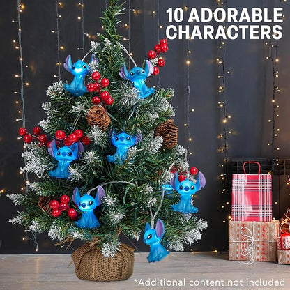 Disney Stitch LED String Lights for Kids, Teens, Adults, 10 Battery Operated Indoor 59” Fairy Lights, Room Decor Lighting, Gifts for Kids (Blue Stitch)