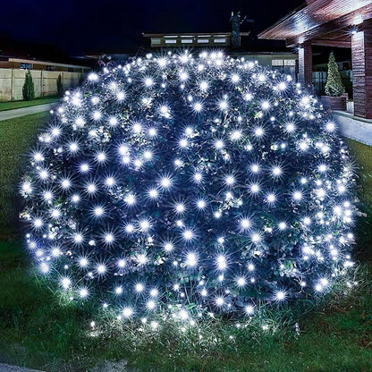 Dirnun Led Christmas Net Lights White Outdoor Christmas Lights 160LED 5ftx7ft, Waterproof Outdoor Indoor Fairy Mesh Net Light for Xmas Party, Yard, Patio, Trees, Shrubs, Bushes Decorations