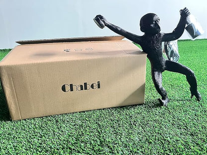 Industrial Wall Lighting Fixture Vintage Resin Monkey Light Wall Lamp for Living Room Children's Kid's Bedroom Club Decoration (Black-Right Hand)
