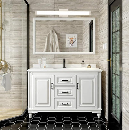 Bathroom Vanity Light Brushed Nickel Square LED 24 inch 14W 4000K Natural White Light Wall Bar Lighting Fixtures Over Mirror (Brushed Nickel, 33.5 inch)