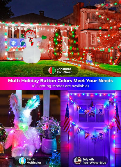 Color Changing Fairy Lights Plug in - 22 Colors 33 FT 100 LED String Lights with Remote, Fairy Lights Indoor with 12 Lighting Modes, Multicolor Christmas Lights for Bedroom Classroom Halloween