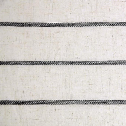 Clean Window Twill Stripe Anti-Dust Allergy/Pet Friendly Anti-Dust Sheer Curtain Panel, 52" x 63, Black/Linen