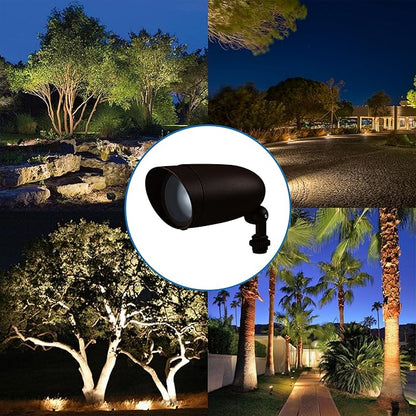 1-Light Landscape Flood Light Fixtures - 50W Halogen Light Fixture - Outdoor Light Fixture - Ceiling Mount - Dark Bronze Finish; OL-77910