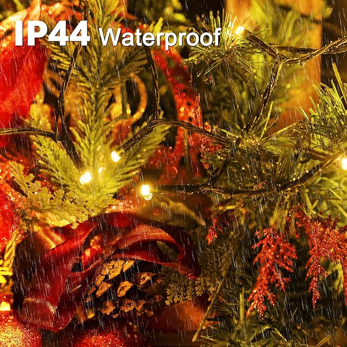 98FT 300 LED Christmas Lights Outdoor, Warm White Christmas Tree Lights Plug in, 8 Modes Twinkle String Light for Bedroom Wedding Party Ceiling Xmas Home Decorations