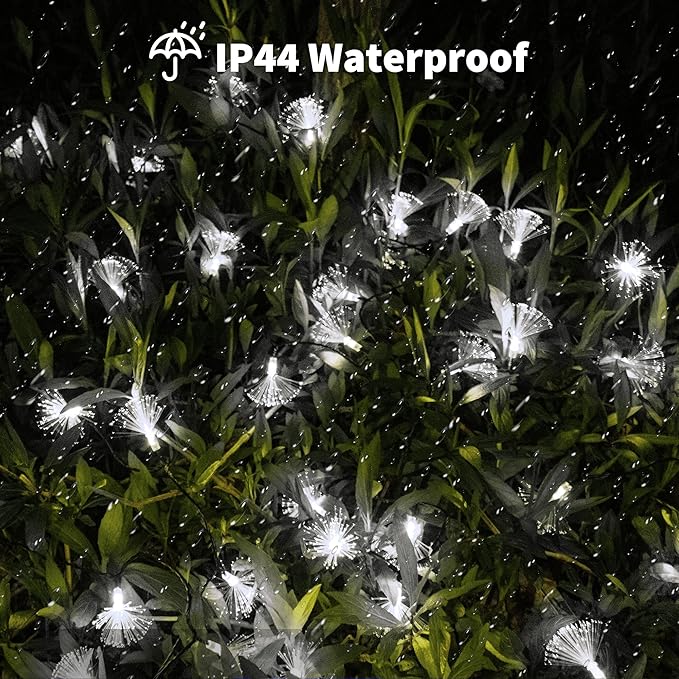 YOLIGHT 33FT Fiber Optic Fairy Lights 60 LED Starburst Firework String Lights Green Wire Twinkle Christmas Lights for Indoor Outdoor Wedding, Christmas Tree, Garden, Patio, Party Decoration (White)