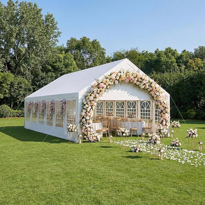 Party Tent 20x40Ft Outdoor Canopy Gazebo Heavy Duty Large Event Shelter Carport White for Wedding Parties BBQ