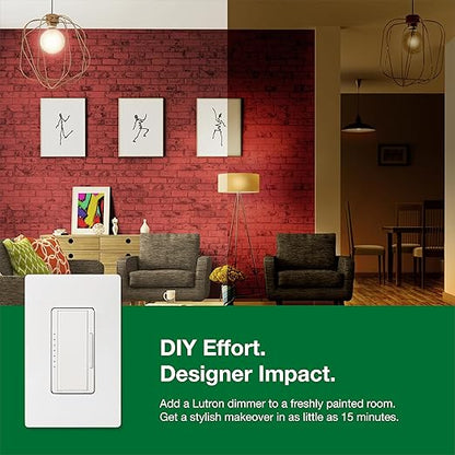 Lutron Maestro LED+ Dimmer Switch for Dimmable LED, Halogen and Incandescent Bulbs, 150W/Single-Pole or Multi-Location, MACL-153M-WH, White (8-Pack)