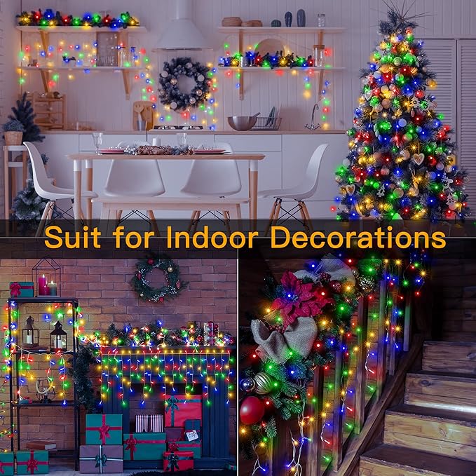 Ollny Icicle Lights for Outside 504LED 41FT, Multicolor Christmas Light with Remote 8Modes Timers Waterproof, Plug in Connectable Hanging Lights for Outdoor Indoor House Roof Holiday