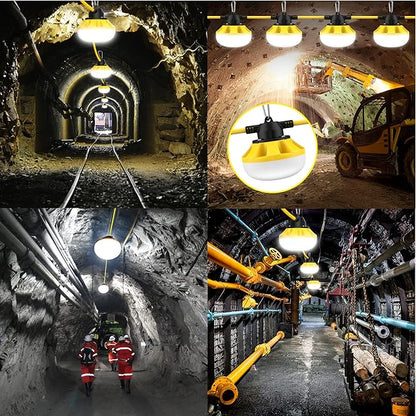 50FT Construction String Lights LED Industrial Grade Best for Construction Sites, Renovation, Walkways,Patio，Mine cave, Outdoor, and Other Outdoor Lighting Solutions Use,Free for Climbing Hook