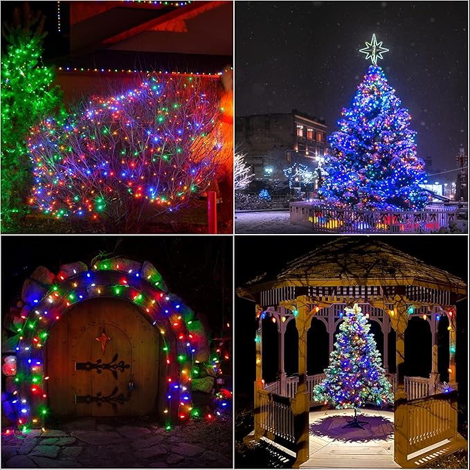 LAMPHOME 200LED 66FT Multicolor Christmas Mini String Lights,Plug in Waterproof Connectable LED Fairy Lights,Indoor & Outdoor Christmas Tree Lights for Home Party Garden Yard Bedroom Decor