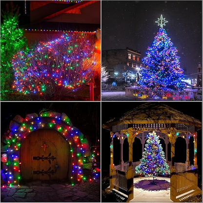 LAMPHOME 200LED 66FT Multicolor Christmas Mini String Lights,Plug in Waterproof Connectable LED Fairy Lights,Indoor & Outdoor Christmas Tree Lights for Home Party Garden Yard Bedroom Decor