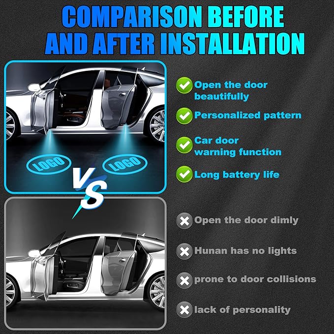 Car Door Lights,Door Lights Logo Projector Rechargeable,Car Door Projector Lights,HD Car Welcome Light for Cars Use At Night 2pcs. (for Beeeee-nn)