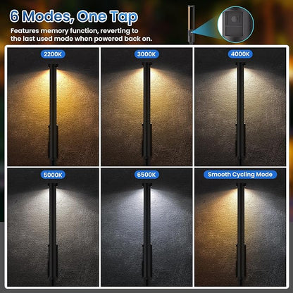 All-in-One Low Voltage Landscape Lighting Kit, 12-Pack Pathway Lights with Transformer Dusk to Dawn Outdoor Lighting 5CCT, IP66 Waterproof Landscape Lights with Connectors for Patio