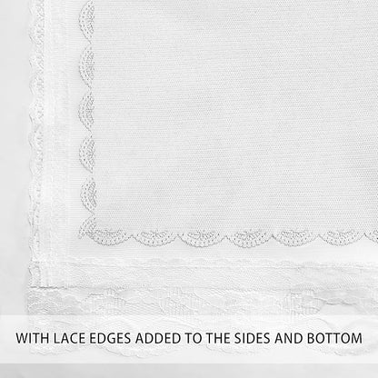 XiDi White Curtains with Sheer Overlay for Girls Bedroom 2 Panels Blackout Double Layer Curtains 45 Inches Length for Kids Princess Nursery Room Star Cut Out Grommet Small Window Drapes W34 X L45