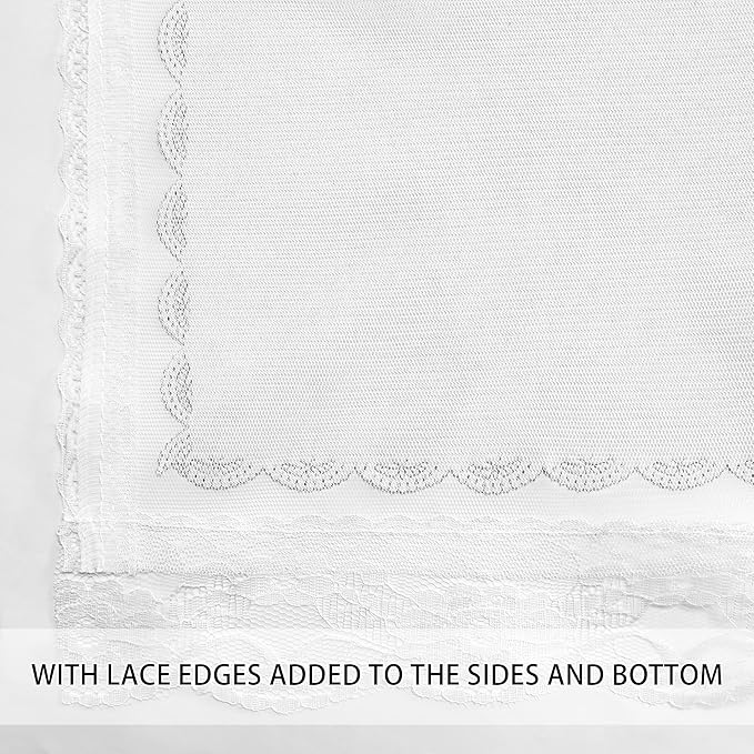 XiDi White Curtains with Sheer Overlay for Girls Bedroom 80% Blackout Double Layer Curtains for Nursery Kids Room Star Drapes with Tiebacks Room Darkening Grommet Window Treatment 2 Panels W34 X L63