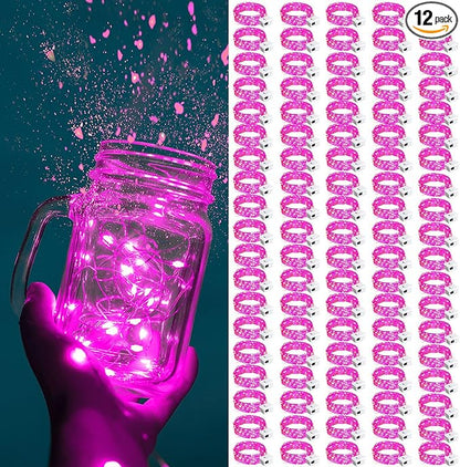 ZGWJ Fairy Lights Battery Operated, 100 Pack Twinkle String Lights 20 LED 7FT 3 Lighting Modes for Bedroom Decor, Easter, Halloween, Christmas, Party Indoor and Outdoor Decoration Pink