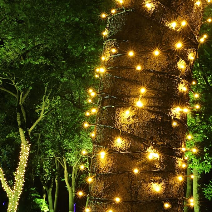PMS 100-1000 LED Christmas Lights, Low Voltage Fairy String Lights with 8 Modes, Ideal for Xmax Tree, Garden, Home, Party, Halloween Festival Deco (Warm White, 1000 LEDs)