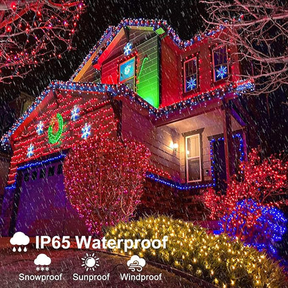 2 Pack Christmas Lights Outdoor, Total 200FT 600LED String Lights for Outside Waterproof with 8 Modes, Connectable Plug In Fairy Lights for Indoor Room Patio Yard Garden Party Decorations, Red
