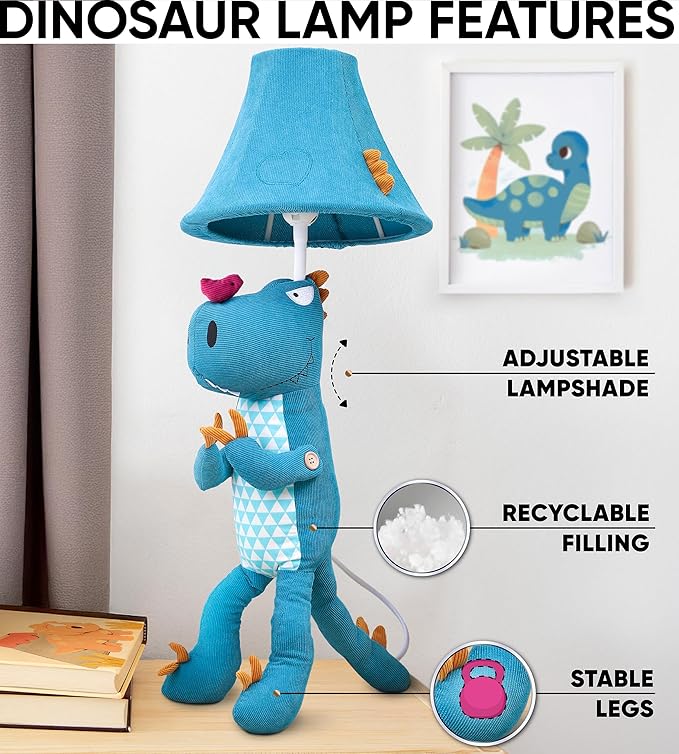 Dinosaur Kids Lamp for Boys Bedroom - 27", Boys Lamp for Kids Room - Cute Christmas Gifts, Birthday Gifts for All Ages: Toddler Girls, Children, Grandkids 3 4 5 and Up Years Old, Sister, Brother