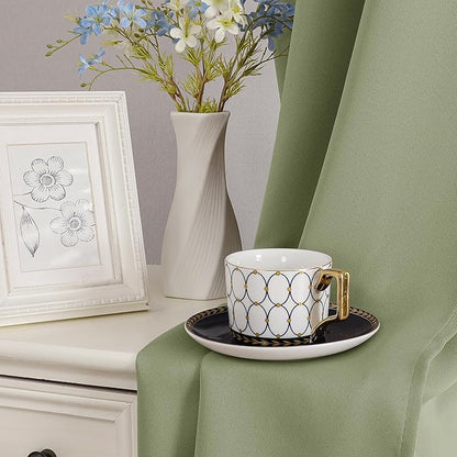 Simplebrand Sage Green Window Valance for Kitchen 14 Inches Long 2 Panels Set, Room Darkening Valance Curtains for Living Room, Grommet Short Privacy Kitchen Curtains for Bedroom Kids Room, 40Wx14L