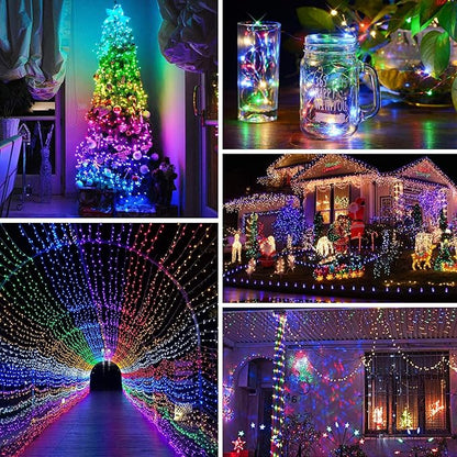 BTF-LIGHTING Chasing Dream Full Color Twinkle Decorative Lights 16.4ft 5m 50LEDs Addressable WS2812B IC Fairy String Lights DC5V for Kid's Bedroom, Christmas Tree, Party(No Adapter or Controller)