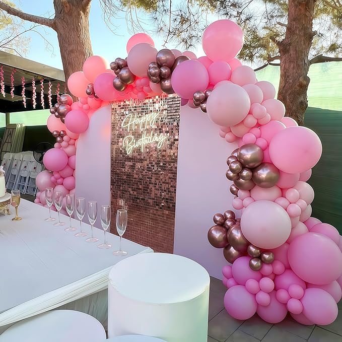 Pink and White Balloons, Pack of 60PCS Dusty Light Pastel Pink White Bow Balloon, Baby Pink Latex Balloon for Girls Women Kitty Birthday Wedding Bridal Baby Shower Cat Theme Party Decorations Supplies