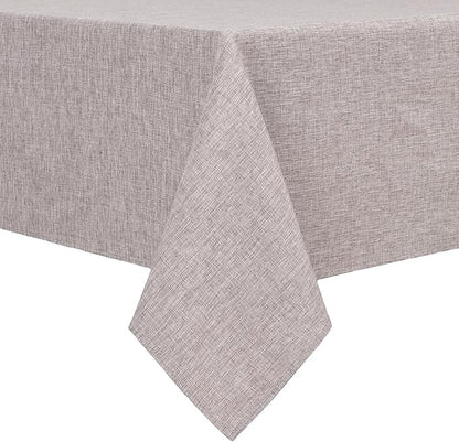 Hiasan Faux Linen Rectangle Tablecloth - Wrinkle and Stain Resistant Washable Table Cloth for Kitchen Dining Room Holiday Table Cover for Party Dinner, Stone, 70 x 140 Inch