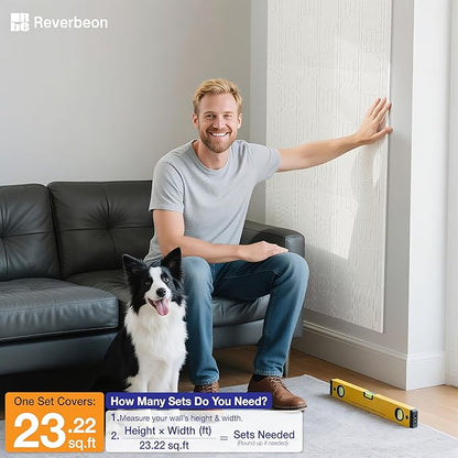 6 PCS Acoustic Panels, 23.6x23.6 Inch Sound Absorbing Panels, Decorative Acoustic Wall Panels for Recording and Home Studio, Office with Double-Sided Adhesive Tape