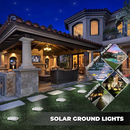 DUUDO Solar Lights Outdoor 16 Pack, Solar Garden Outdoor Waterproof Pathway Lights Bright In-Ground Light Outdoor Lighting Decor for Lawn, Patio, Yard, Driveway, Step and Walkway White Light