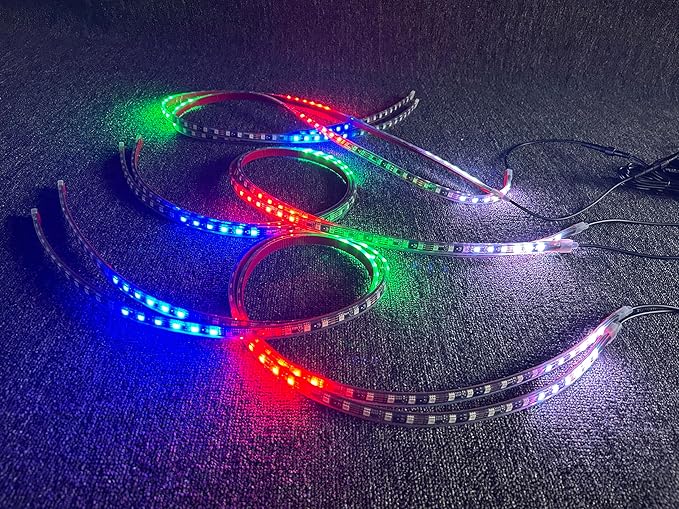 16PCS 5FT Chasing LED Light Strips Fit for Polaris Slingshot, IP68 Waterproof Single Row RGB Dream Color Glow Kit, App & Remote Control Underbody Accent Lights with Breath/Flash/Strobe Modes