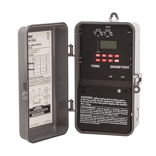 DGU Series Lighting Control with Photo/Override Input Control Time Switch, Noryl Indoor/Outdoor NEMA 3R, 120-277 VAC 50/60 Hz Input Supply, SPDT Momentary Output Contact