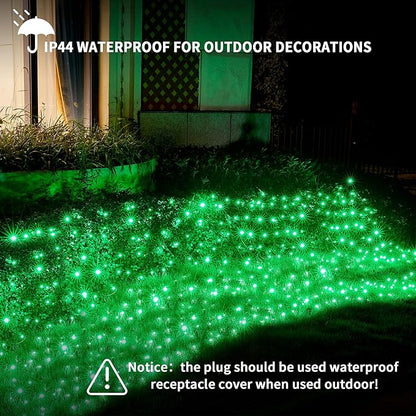 Dirnun Led Christmas Net Lights Green Outdoor Christmas Lights 160LED 5ftx7ft, Waterproof Outdoor Indoor Fairy Mesh Net Light for Xmas Party, Yard, Patio, Trees, Shrubs, Bushes Decorations