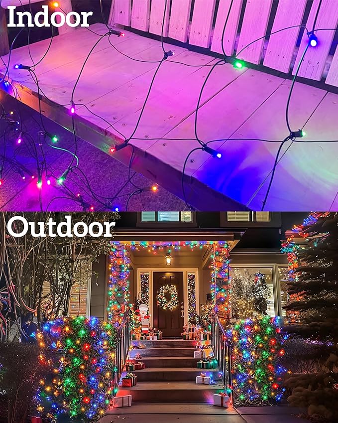 Led Christmas Net Lights for Bushes, 132LED 6FT x 6FT Connectable UL Certified Net Lights for Bushes Tree Shrubs Xmas Trunk Green Wire Christmas Decorations