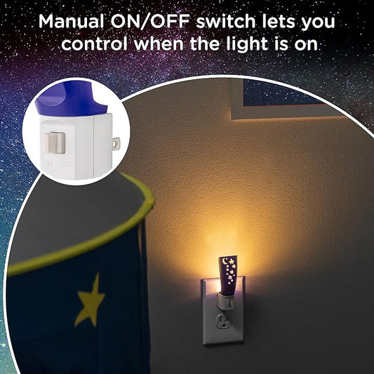 Lights By Nights, Solar System, Space, Lullaby, LED Night Light, Plug-in, Manual On/Off, Ambient Lighting, Ideal for Bedroom, Nursery, Bathroom, 44940