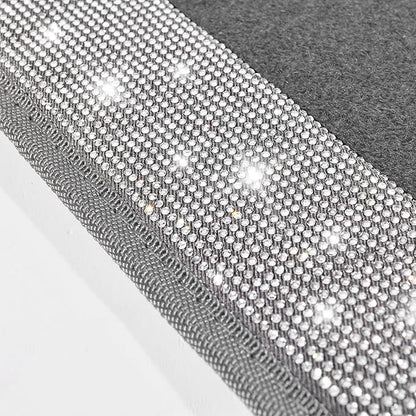 CAR PASS Bling Diamond Car Mats Shining Carpet Crystal Rhinestones Sparkly Glitter Floor Mats with Anti-Slip PVC Heel Pad Universal Fit for Automotive SUV, Sedan, Car, Van, 4pcs for Girl Women, Gray