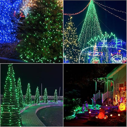 LAMPHOME 66ft St Patrick's Day Decorations String Lights,200 LED Green Wire Fairy Starry String Lights Plug in, 16Lighting Modes, for Indoor Outdoor Xmas Tree Wedding Party Decoration (Green)