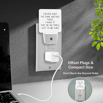 LED Night Light Lamp with Smart Sensor Dusk to Dawn Sensor,Funny Quote Saying Night Light Daylight White,0.5W Plug-into Wall for Adults,Bedroom,Bathroom,Hallway,Kitchen