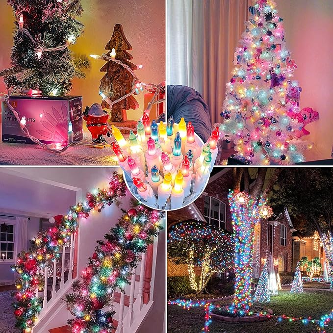 Easter Mini String Lights,13feet 50Count Christmas Light Set White Wire Plug in End-to-End Connectable for Indoor Outdoor Spring Party Yard Garden Patio Home Pastel Decor, Multicolored