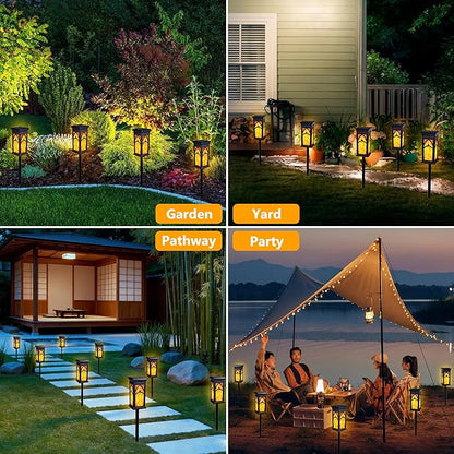 Jnaurb Solar Lights Outdoor, 6 Pack Solar Torch Light with Flickering Flame, Waterproof Garden Lights Outdoor Landscape Lighting, Flame Torches for Outside Patio Pathway Walkway Yard Lawn Decorations