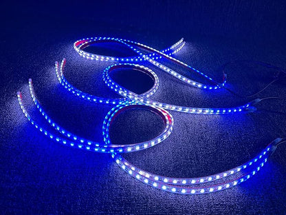 16PCS 5FT Chasing LED Light Strips Fit for Polaris Slingshot, IP68 Waterproof Single Row RGB Dream Color Glow Kit, App & Remote Control Underbody Accent Lights with Breath/Flash/Strobe Modes