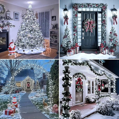 Christmas Cluster Lights Plug-in -52FT 800 LED Firecrackers String Lights,8 Modes Timer Waterproof Twinkle Fairy Lights for Christmas Tree Garland Party (Cool White)