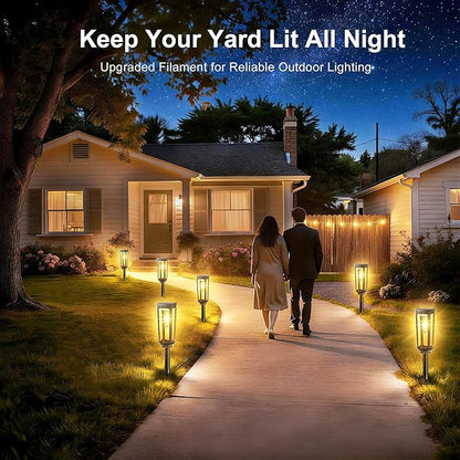 Solar Pathway Lights Outdoor Waterproof IP65, 6 Pack Warm White Solar Walkway Lights, Auto On/Off Outdoor Light for Lawn Garden Patio Driveway Decor Landscape Lighting