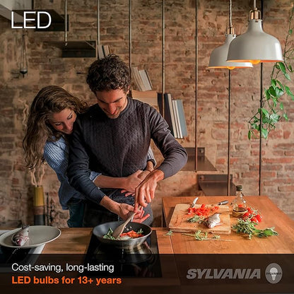 Sylvania A19 LED Vintage Light Bulb, 40W Equivalent Efficient 4.5W, 13 Year, 380 Lumens, Dimmable, Amber Glow - 2 Pack (75347)