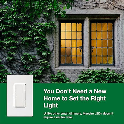Lutron Maestro LED+ Dimmer Switch for Dimmable LED, Halogen and Incandescent Bulbs, 150W/Single-Pole or Multi-Location, MACL-153M-WH-3, White (3-Pack)